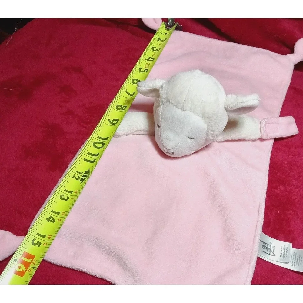 Carter's Pink Bunny Security Blanket Plush Rattle Pacifier Holder Knotted